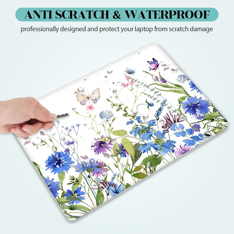 Lauspuck Laptop Skin Sticker Decal, 12" 13" 13.3" 14" 15" 15.4" 15.6 inch Universal Vinyl Notebook Skin Sticker Cover Art Protector Decal with Free 2 Wrist Pads, Beautiful Floral White - Image 4